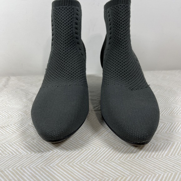 Eileen Fisher Womens 8.5 Sock Boot Gray Purl Stretch Knit Ankle Bootie Recycle - Picture 2 of 16